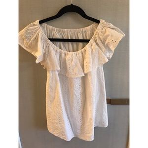 Anthropologie Off-the-Shoulder Eyelet Blouse